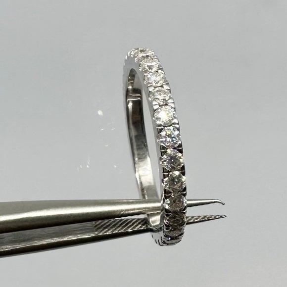 Moissanite Eternity Ring Band 925 18K White Gold Wedding Anniversary 1 Ct - Picture 7 of 11